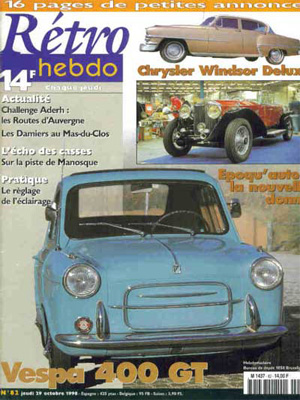 Retro Hebdo - vespa 400 en couverture