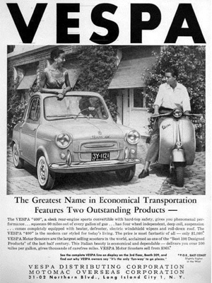 Réclame Vespa400 magazine USA
